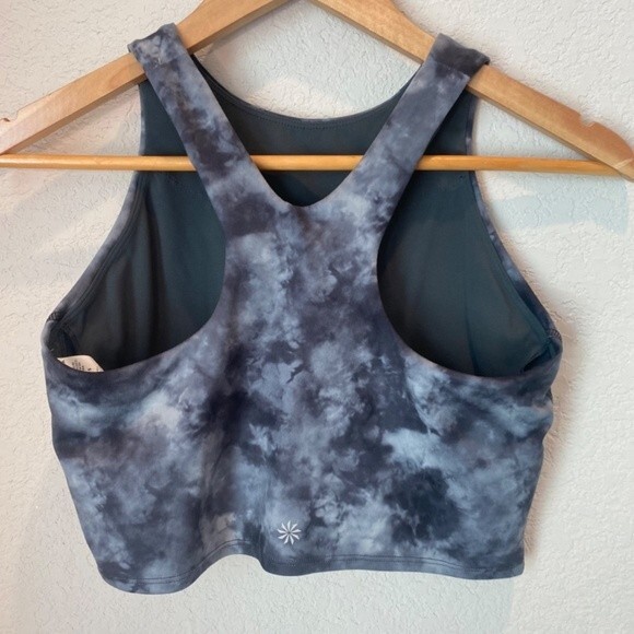 Athleta Grey Tie Dye Athletic Cropped Top Racerback - Size Small - EUC - Picture 4 of 6